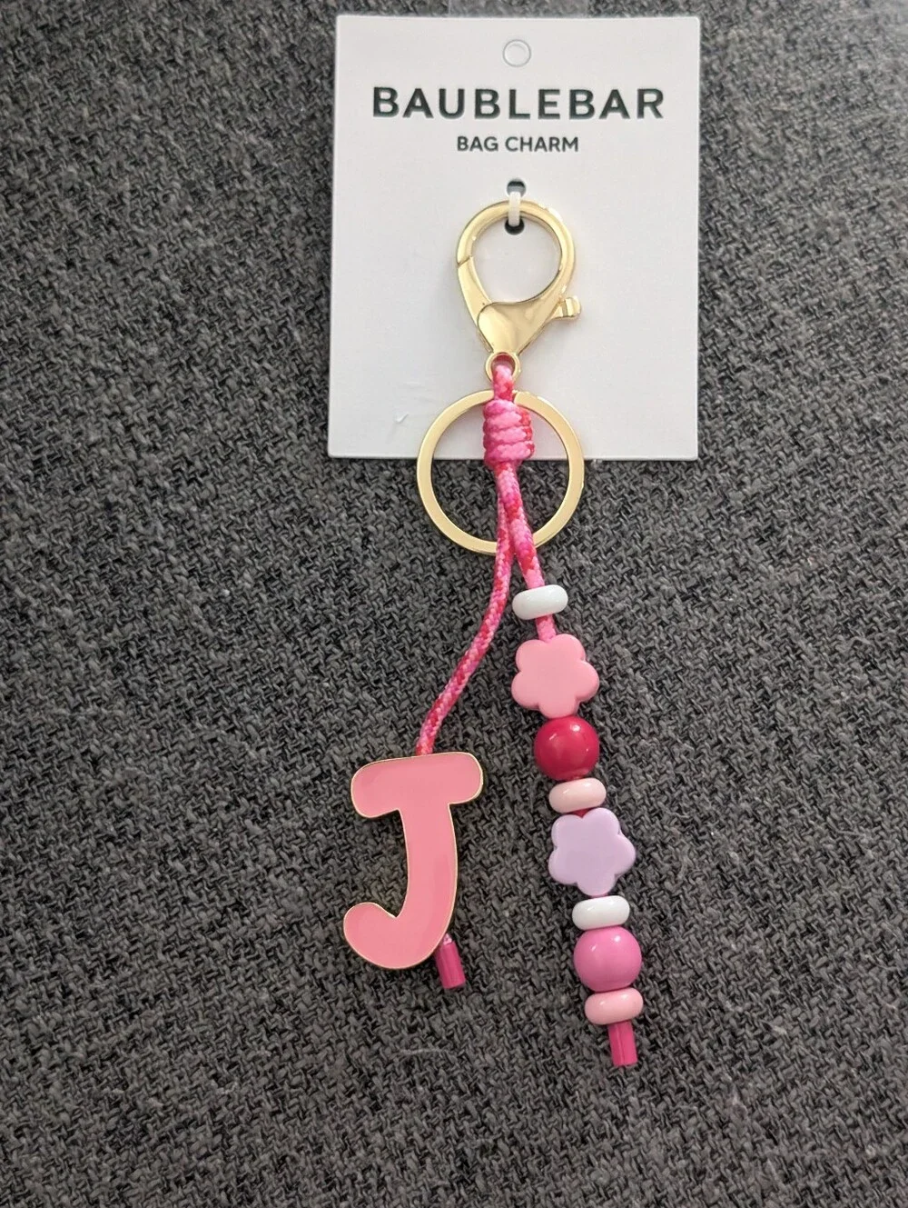 BaubleBar Pink  Initial Bag Charm